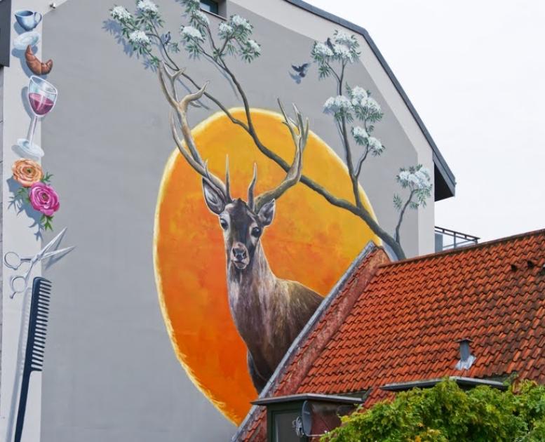 Maleri på husgavle i Hillerød by