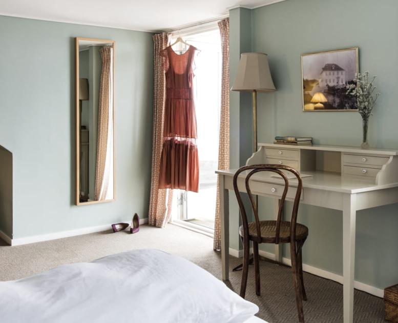 Værelserne på badehotellet Helenekilde i Tisvildeleje