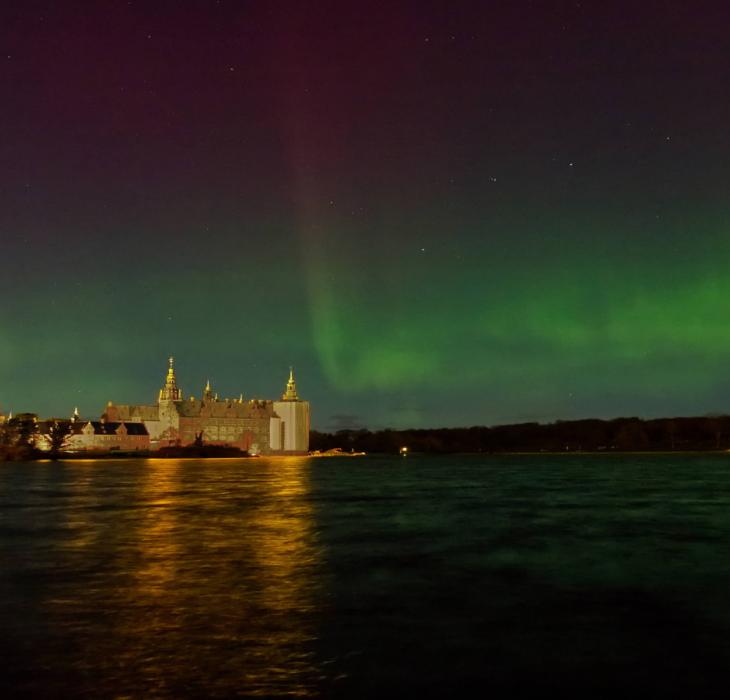 Nordlys over Frederiksborg Slot